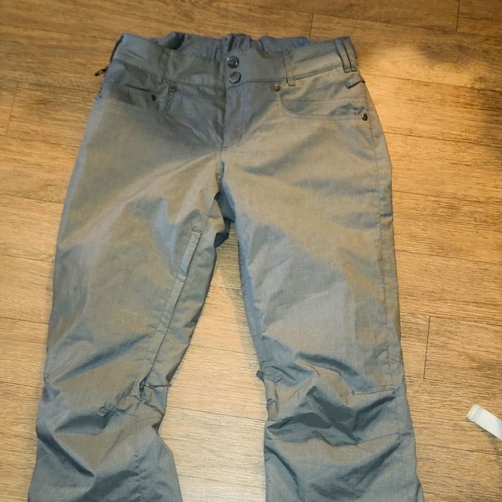 Roxy Gray Button-Up Snowboard Pants - image 1